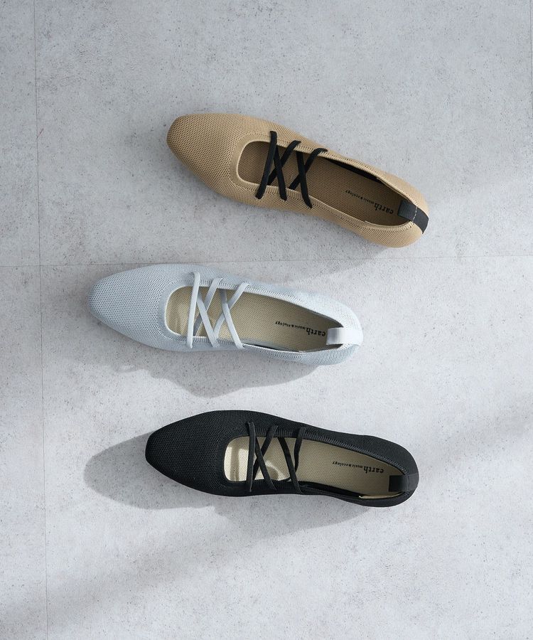 earth music&ecology「レースアップニットバレーシューズ」|パンプス|