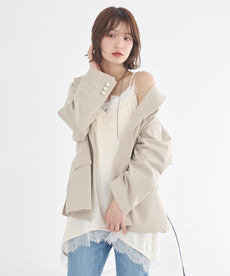 earth music&ecology「ランジェリーライクレースキャミ」|キャミソール|