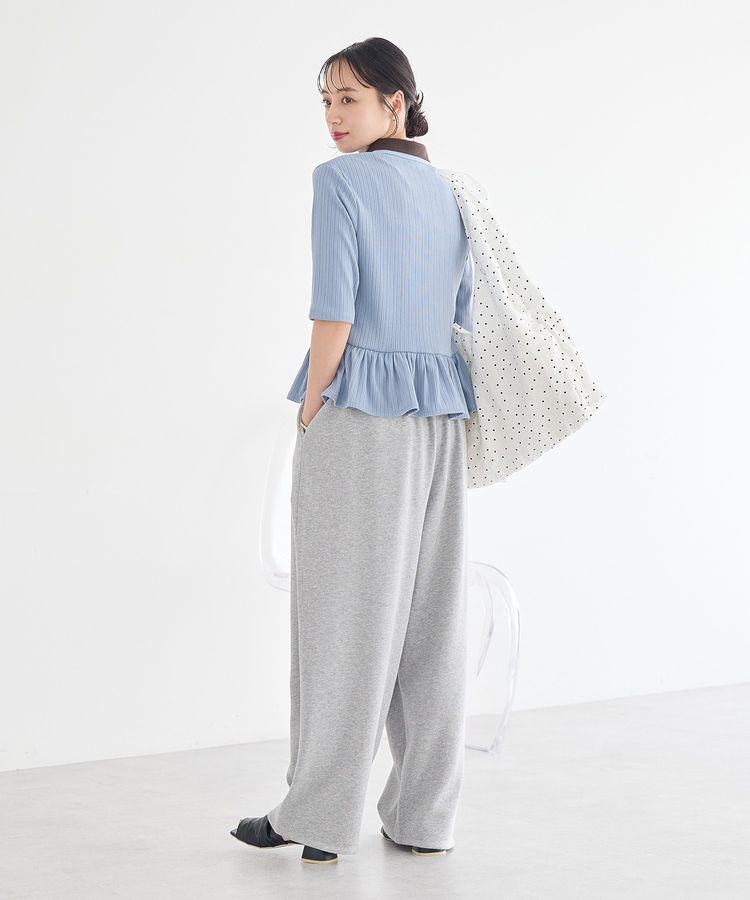 earth music&ecology「ダブル衿ペプラムプルオーバー」|Tシャツ・カットソー|