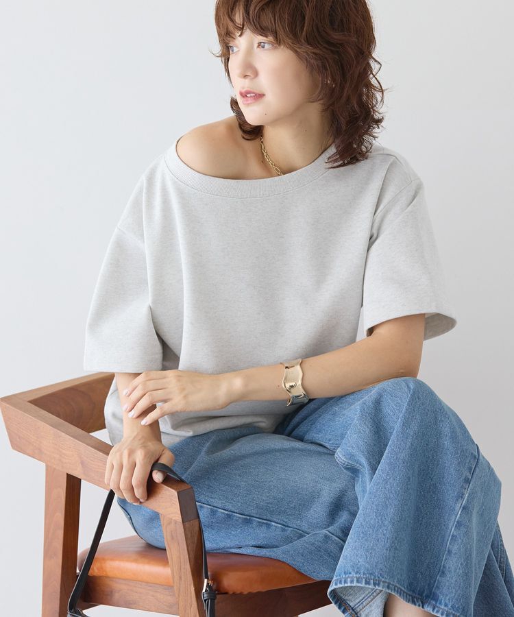 AMERICAN HOLIC「2WAYオフショルスウェット半袖プルオーバー」|スウェット・ジャージ|Light Gray Mixture