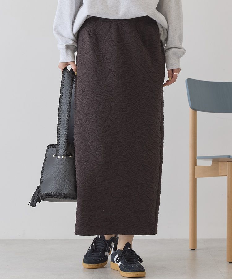 AMERICAN HOLIC「フクレジャガードタイトスカート」|タイト|Brown