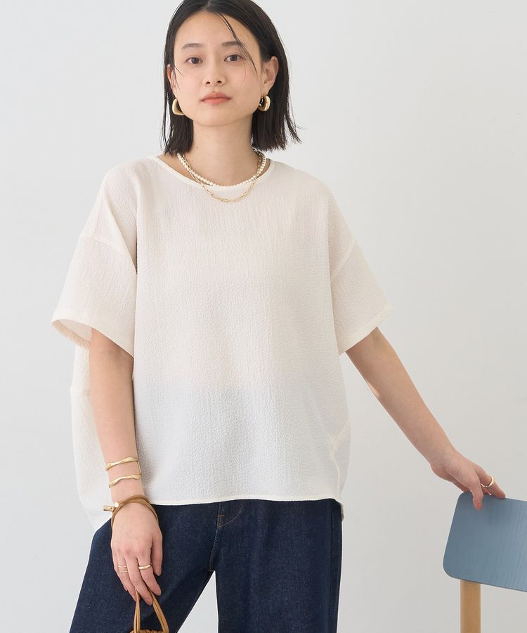 AMERICAN HOLIC「【UVカット】サッカーコクーンブラウス」|シャツ・ブラウス|Off White