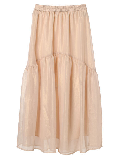 YECCA VECCA「箔プリントシアーギャザースカート」|スカート|