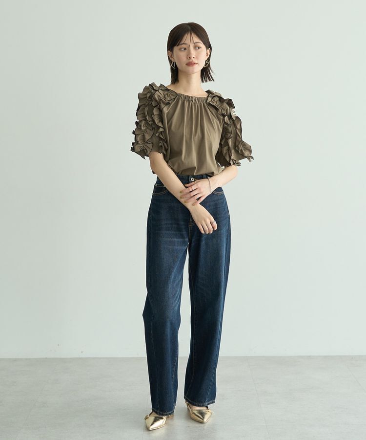 YECCA VECCA「【UVカット】フリルスリーブカットソー」|Tシャツ・カットソー|