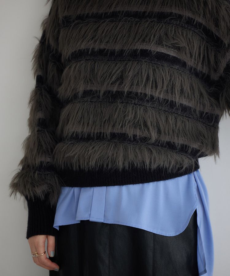 YECCA VECCA「フェザーマルチボーダーニット」|ニット・セーター|