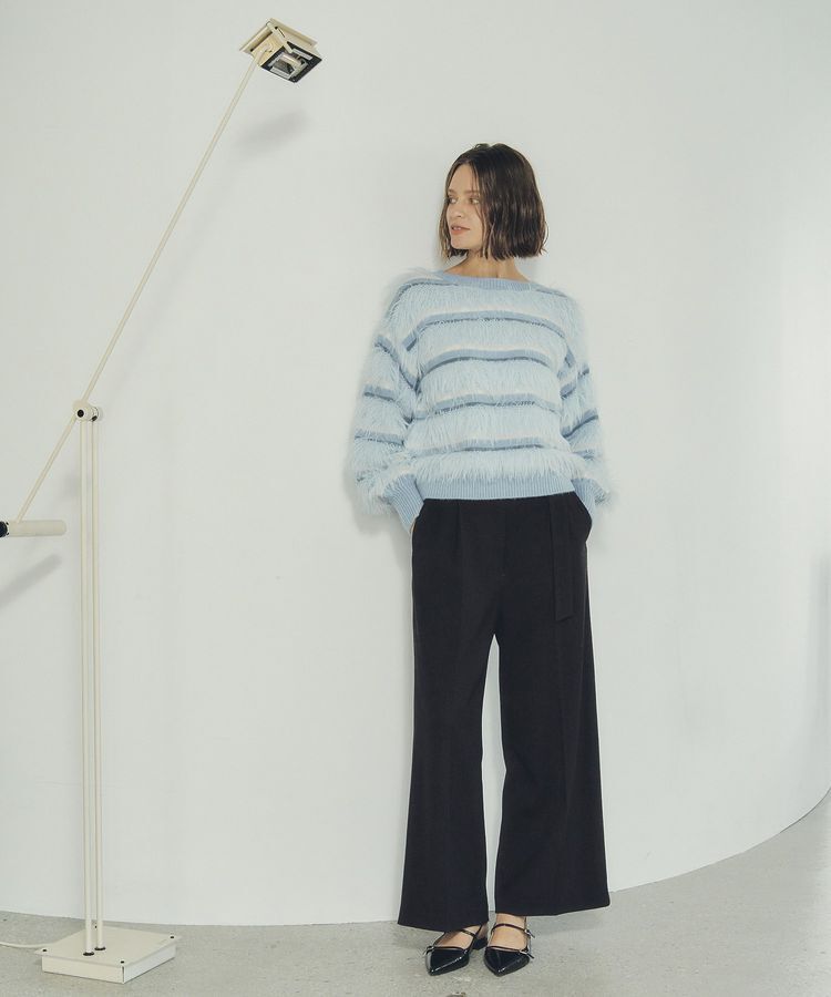 YECCA VECCA「フェザーマルチボーダーニット」|ニット・セーター|