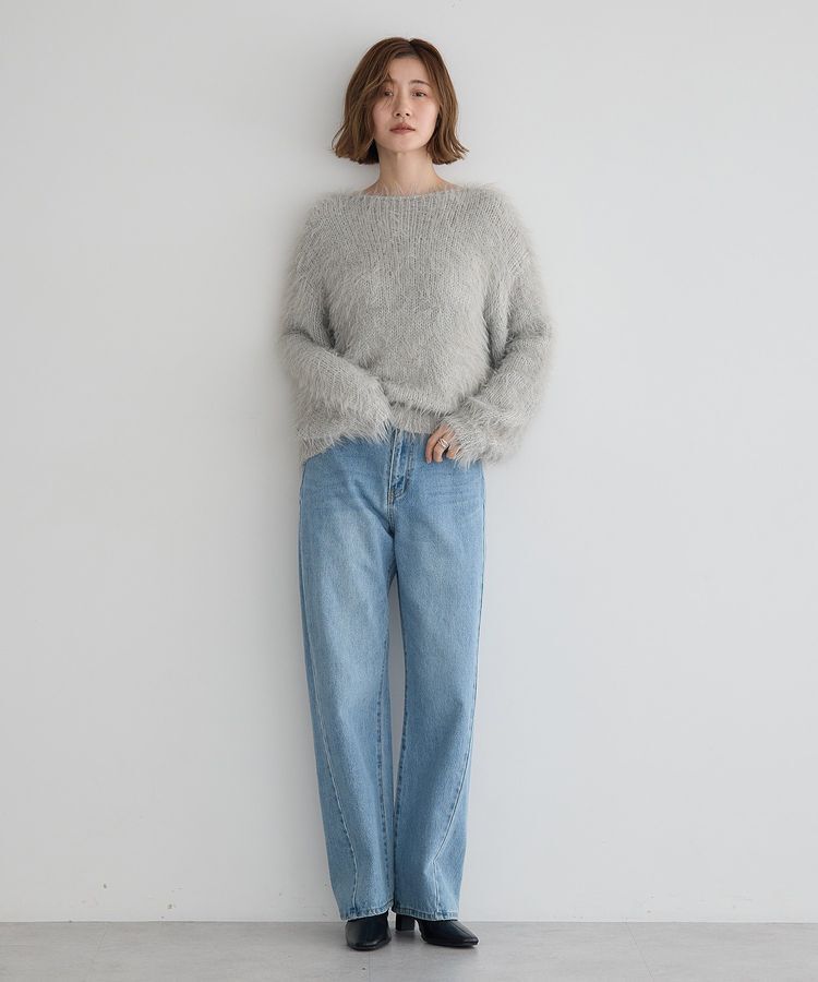 Editt by YECCA VECCA「フェザーMIXロービングニット」|ニット・セーター|