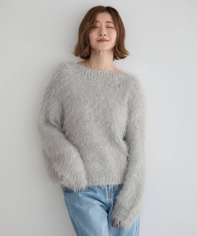 Editt by YECCA VECCA「フェザーMIXロービングニット」|ニット・セーター|