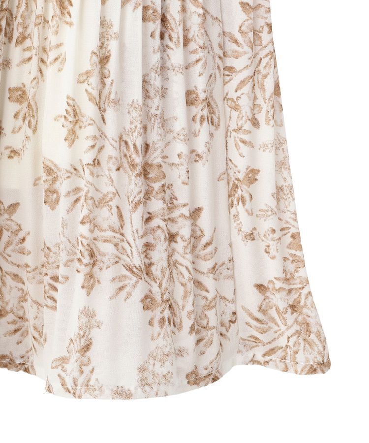 YECCA VECCA「ボタニカル柄ボウタイプリーツワンピース」|ワンピース|