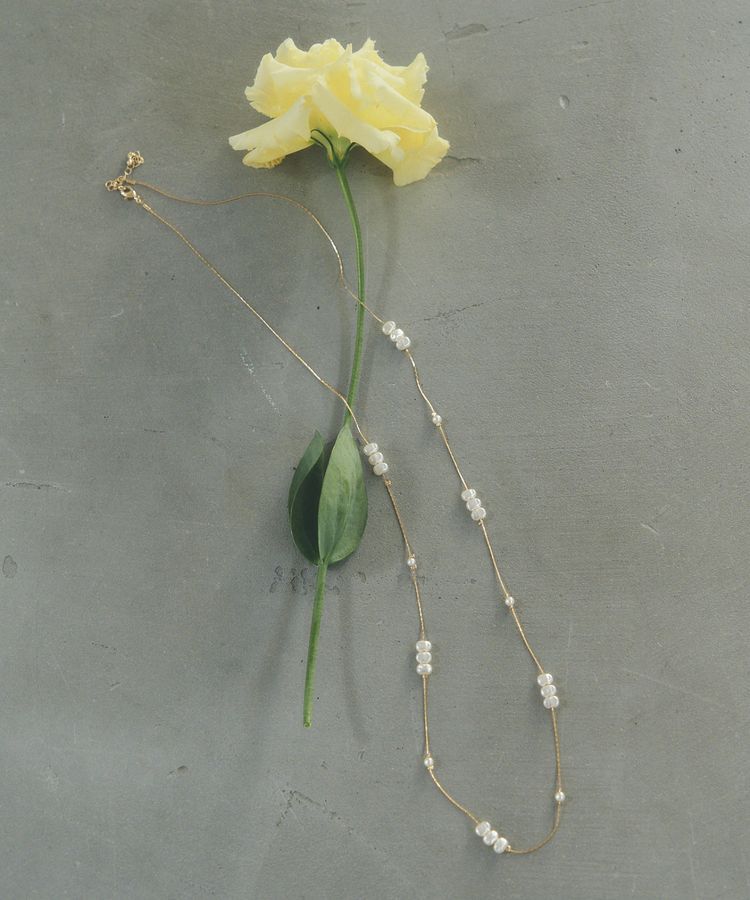 YECCA VECCA「パールMIXロングネックレス」|ネックレス|Gold