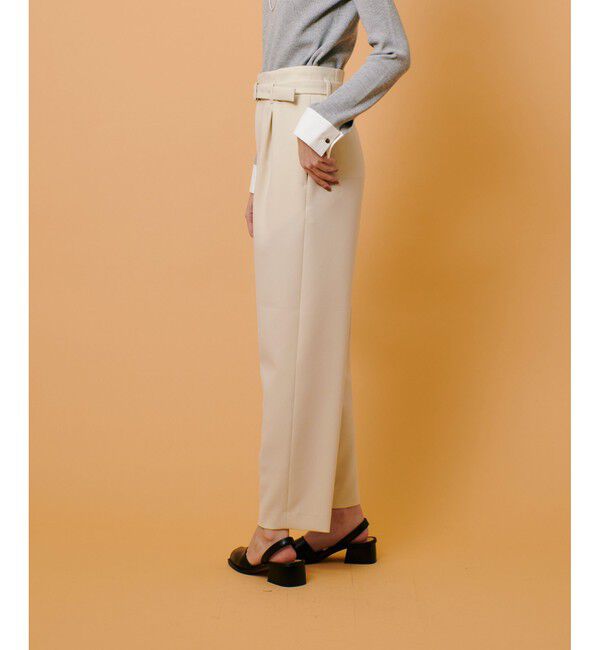 allureville「ダブルクロスベルト付タックパンツ」|チノ|