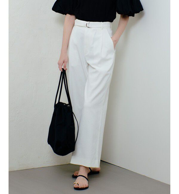 allureville「シェルタリングタックワイドパンツ」|チノ|