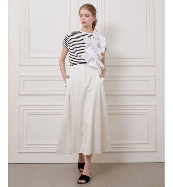 LOULOU WILLOUGHBY「【LOULOU WILLOUGHBY】ギャザーレイヤーTシャツ」|Tシャツ・カットソー|