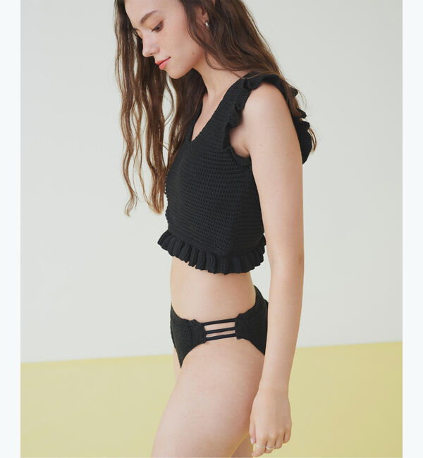 SEA DRESS「Vネックタンクトップフリルクロシェビキニ/水着」|ビキニ|