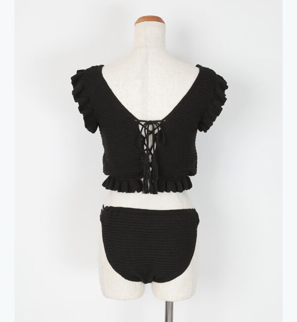 SEA DRESS「Vネックタンクトップフリルクロシェビキニ/水着」|ビキニ|