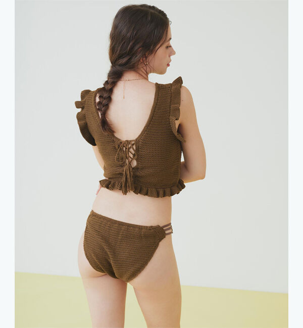 SEA DRESS「Vネックタンクトップフリルクロシェビキニ/水着」|ビキニ|