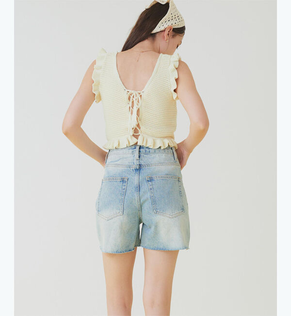 SEA DRESS「Vネックタンクトップフリルクロシェビキニ/水着」|ビキニ|