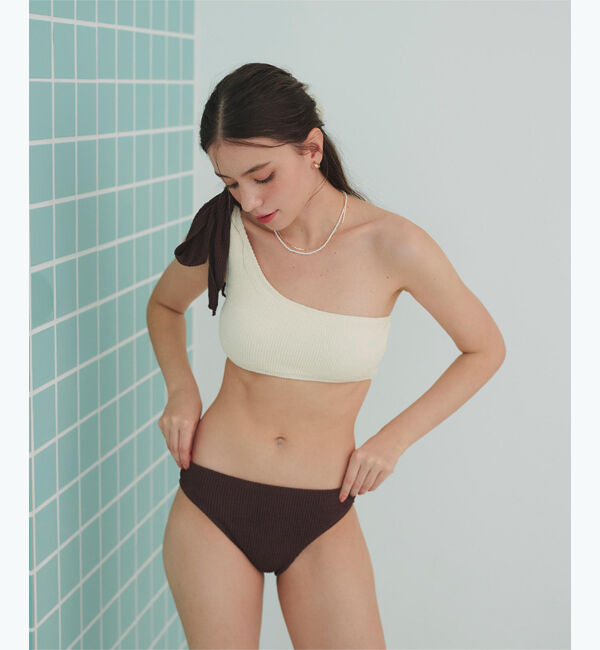 SEA DRESS「uneuneワンショルダーリボンビキニ/水着」|ビキニ|