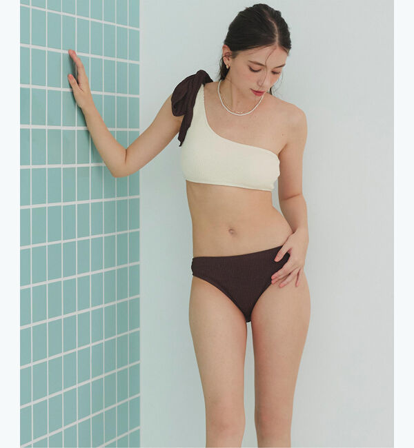 SEA DRESS「uneuneワンショルダーリボンビキニ/水着」|ビキニ|