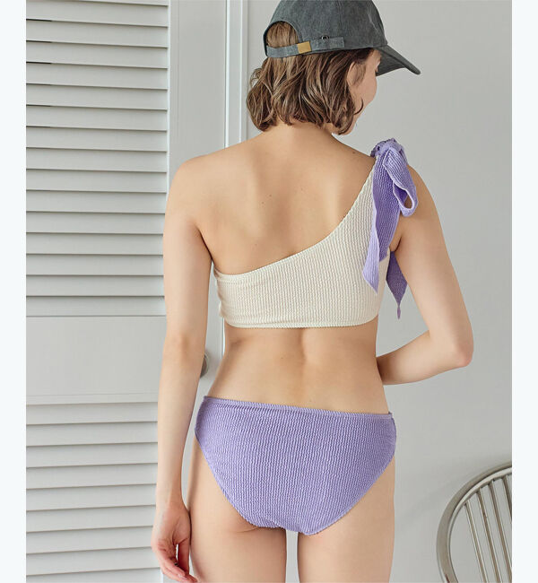 SEA DRESS「uneuneワンショルダーリボンビキニ/水着」|ビキニ|