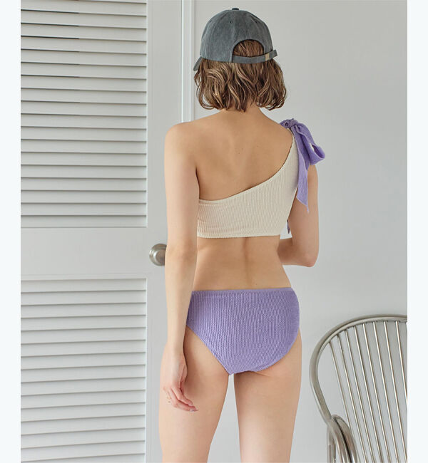 SEA DRESS「uneuneワンショルダーリボンビキニ/水着」|ビキニ|