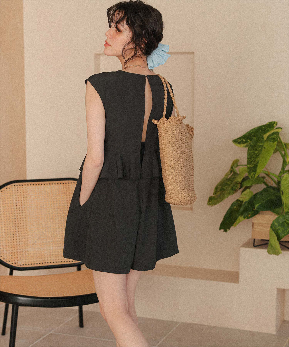 titivate「ペプラムフレアデザインオールインワン/ワンピース水着」|コンビネゾン|