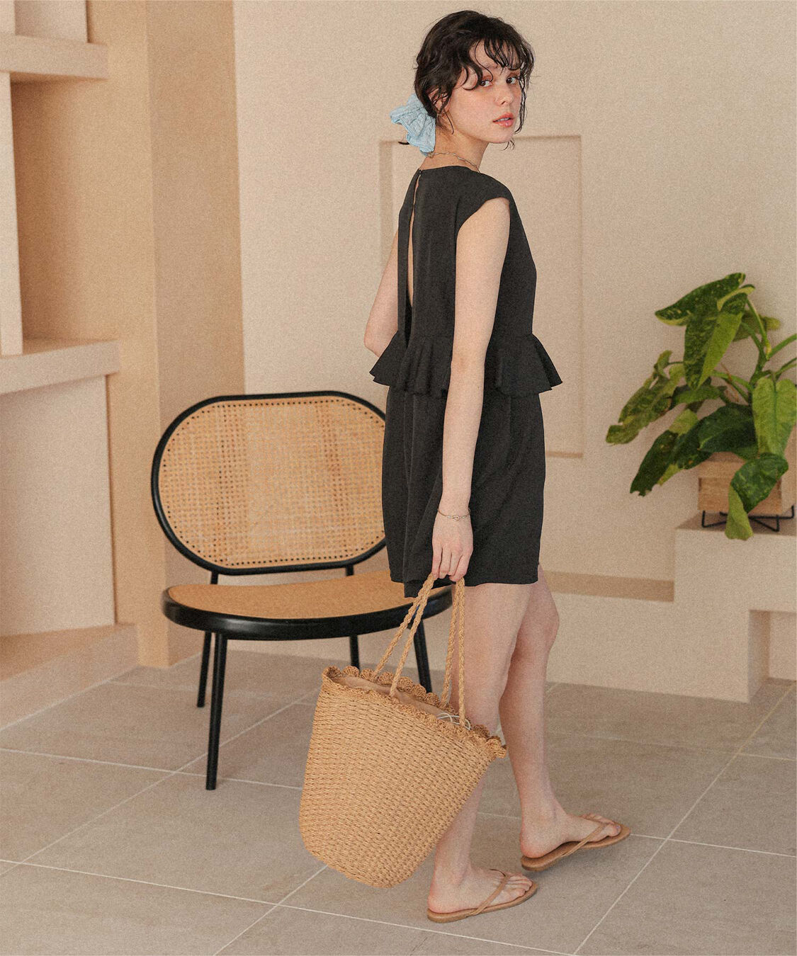 titivate「ペプラムフレアデザインオールインワン/ワンピース水着」|コンビネゾン|