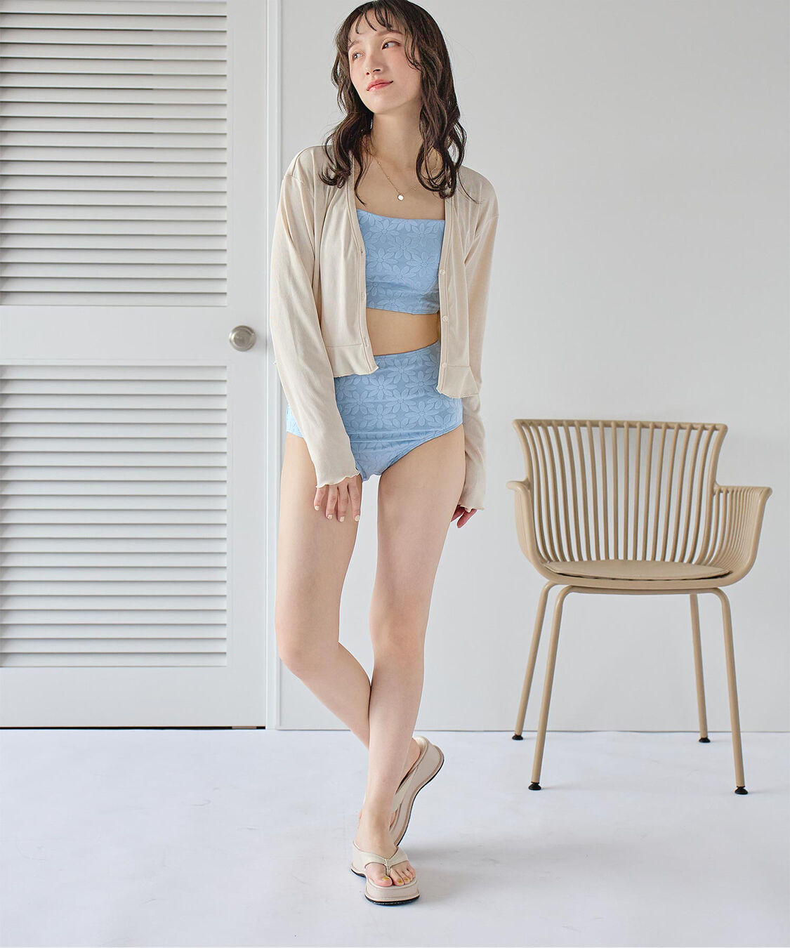 SEA DRESS「ハイウエストパイル地ビキニ/水着」|ビキニ|