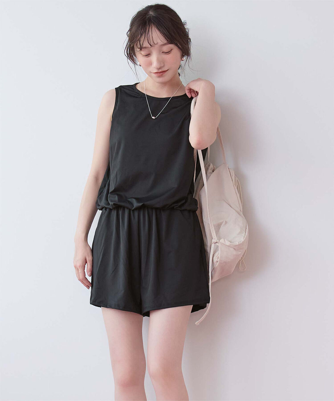 SEA DRESS「ﾊﾞｯｸﾘﾎﾞﾝﾉｰｽﾘｰﾌﾞｵｰﾙｲﾝﾜﾝ/水着」|コンビネゾン|