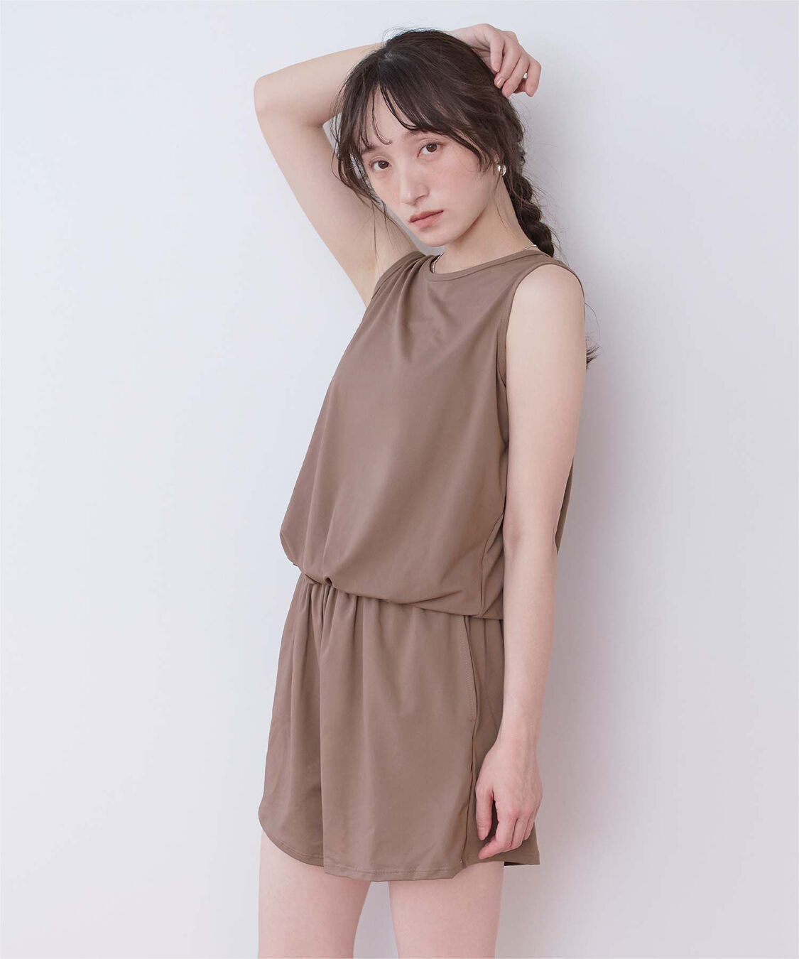 SEA DRESS「ﾊﾞｯｸﾘﾎﾞﾝﾉｰｽﾘｰﾌﾞｵｰﾙｲﾝﾜﾝ/水着」|コンビネゾン|