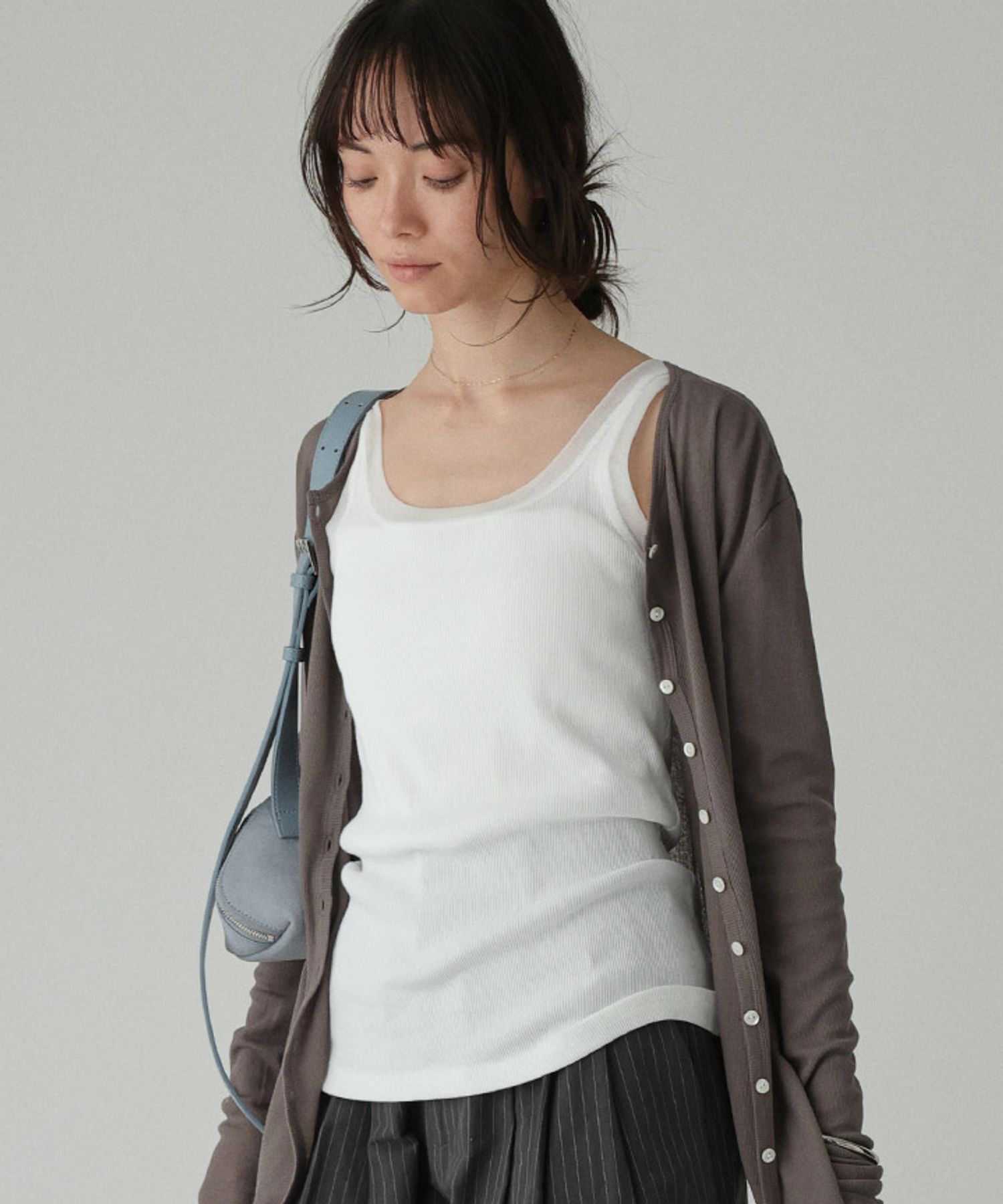 BABYLONE「チュールリブタンクトップ」|タンクトップ|ﾎﾜｲﾄ