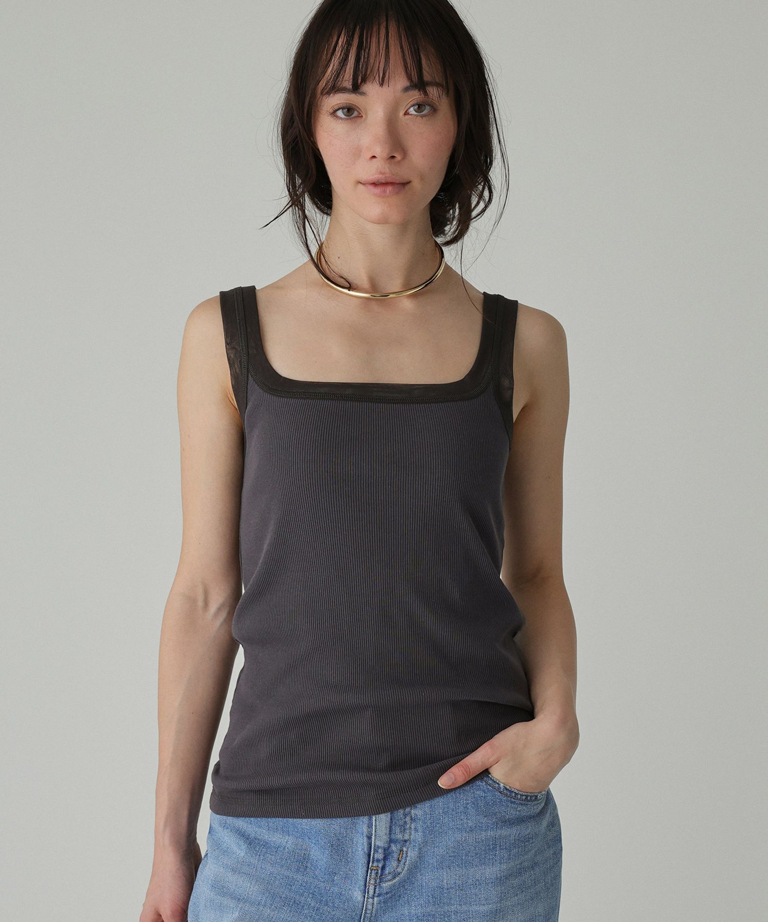 BABYLONE「チュールリブタンクトップ」|タンクトップ|