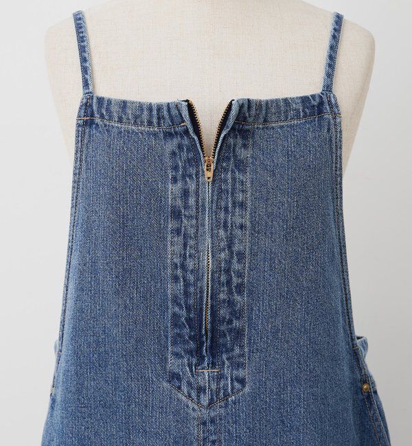  「綿麻デニムジャンパースカート」|ワンピース|