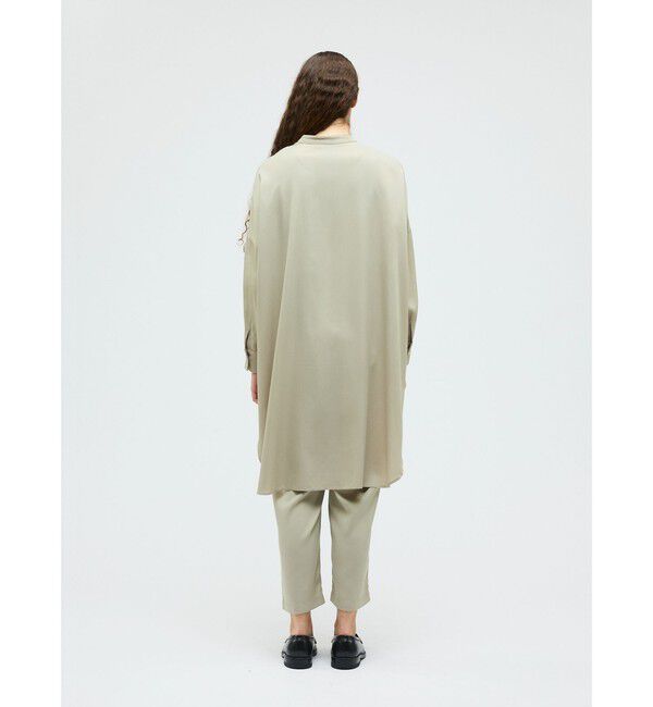 mizuiro ind「mizuiro ind T/Rバンドカラーロングシャツ」|シャツ・ブラウス|