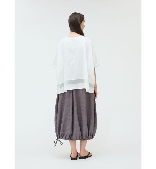 mizuiro ind「mizuiro ind メッシュヘムワイドプルオーバー」|Tシャツ・カットソー|