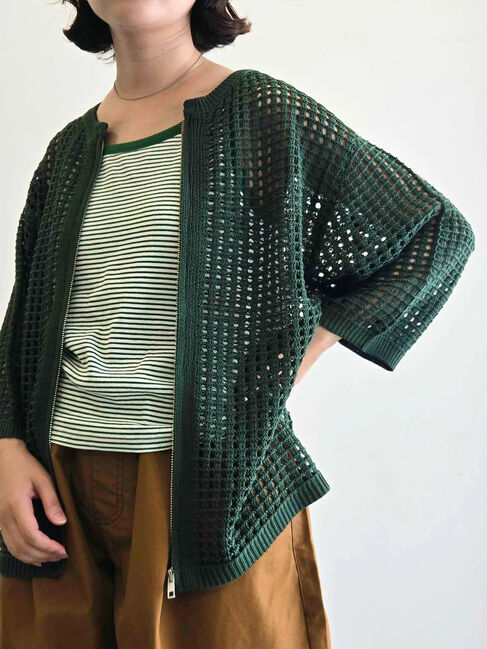 SM2「メッシュ編みZIPカーディガン」|カーディガン|