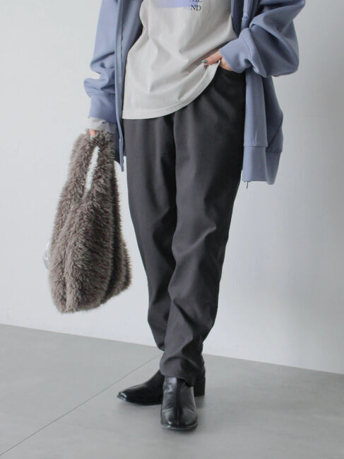 Samansa Mos2 blue「裏起毛ストレッチパンツ」|その他|