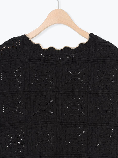 Samansa Mos2「クロシェ風配色ニットベスト」|ダウンベスト・ベスト|