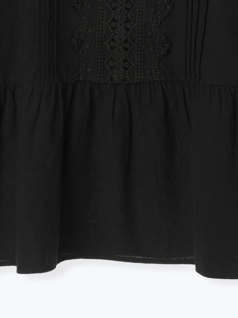 Samansa Mos2「前立てレース切替ブラウス」|シャツ・ブラウス|