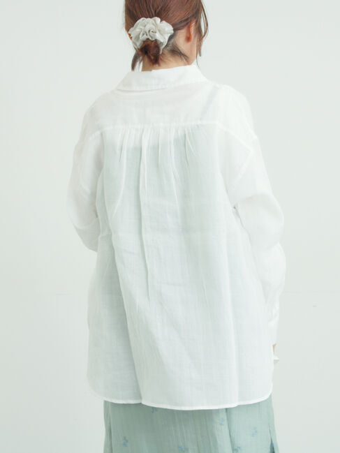 Samansa Mos2「シアーリネンシャツ」|シャツ・ブラウス|