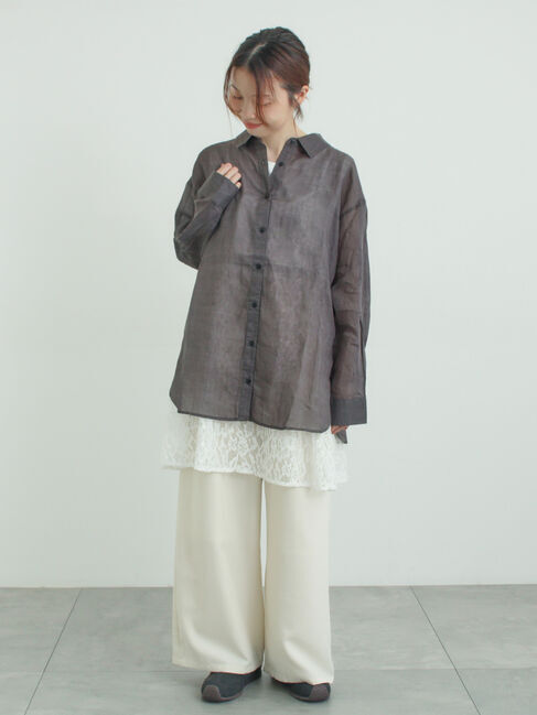 Samansa Mos2「シアーリネンシャツ」|シャツ・ブラウス|