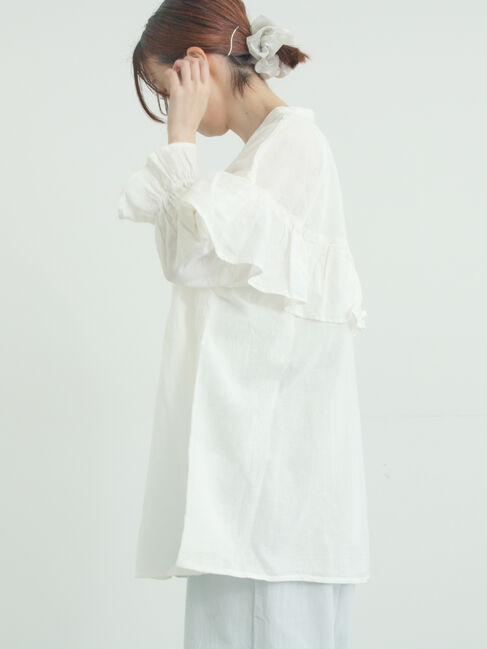 Samansa Mos2「切替フリルチュニック」|シャツ・ブラウス|