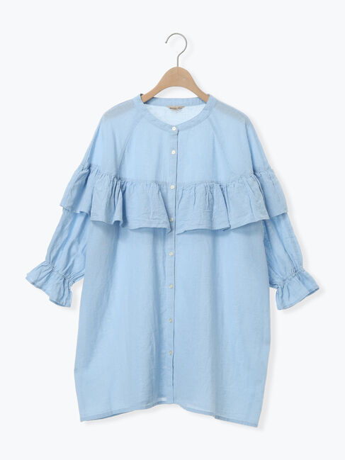 Samansa Mos2「切替フリルチュニック」|シャツ・ブラウス|