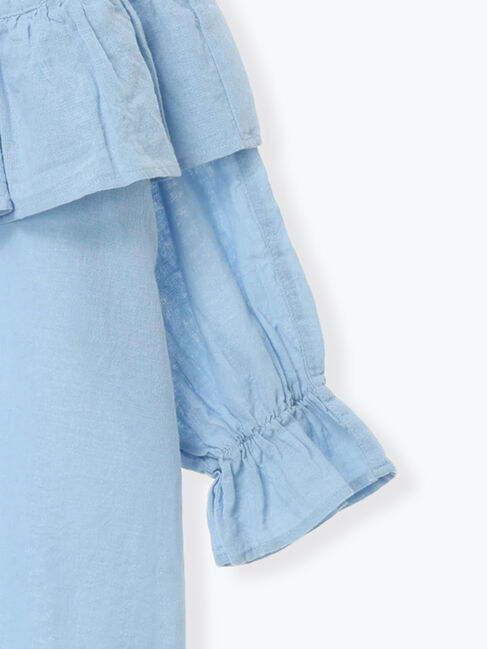 Samansa Mos2「切替フリルチュニック」|シャツ・ブラウス|