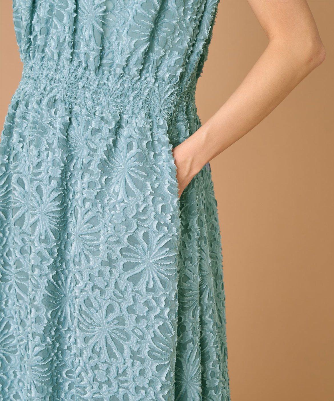 INED「フラワージャガードノースリーブワンピース」|ワンピース|