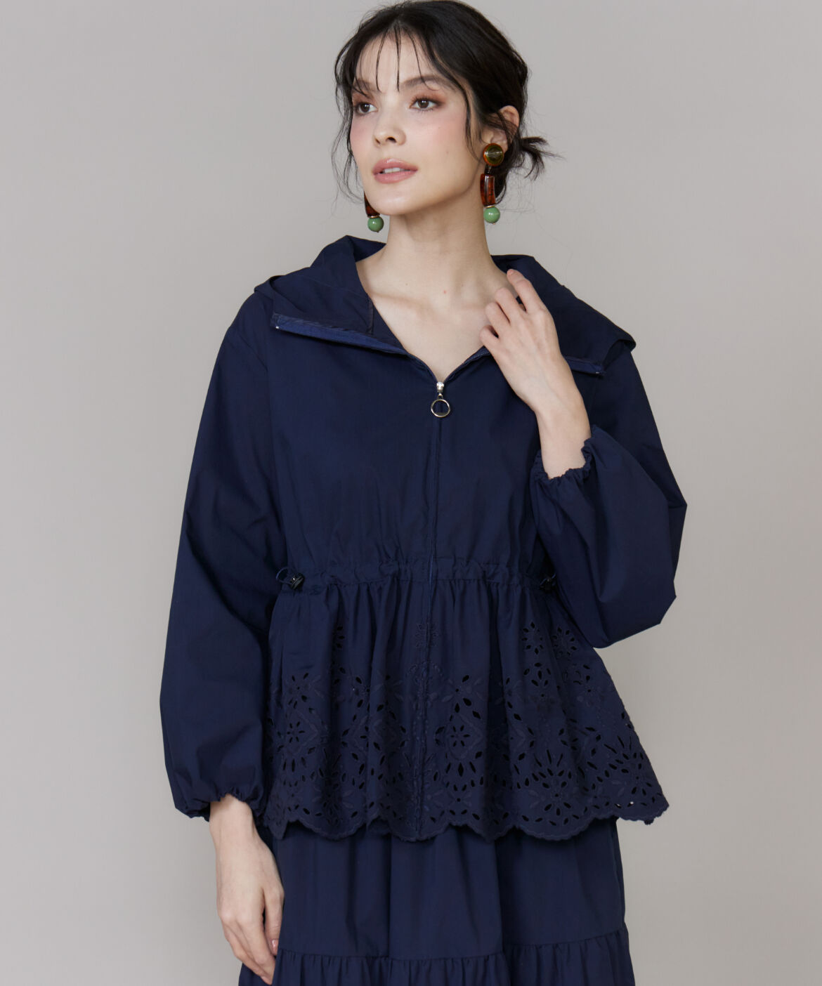 Maglie le cassetto「《プラスサイズ》ラッシュガードレースブルゾン《M Maglie le cassetto》」|その他|