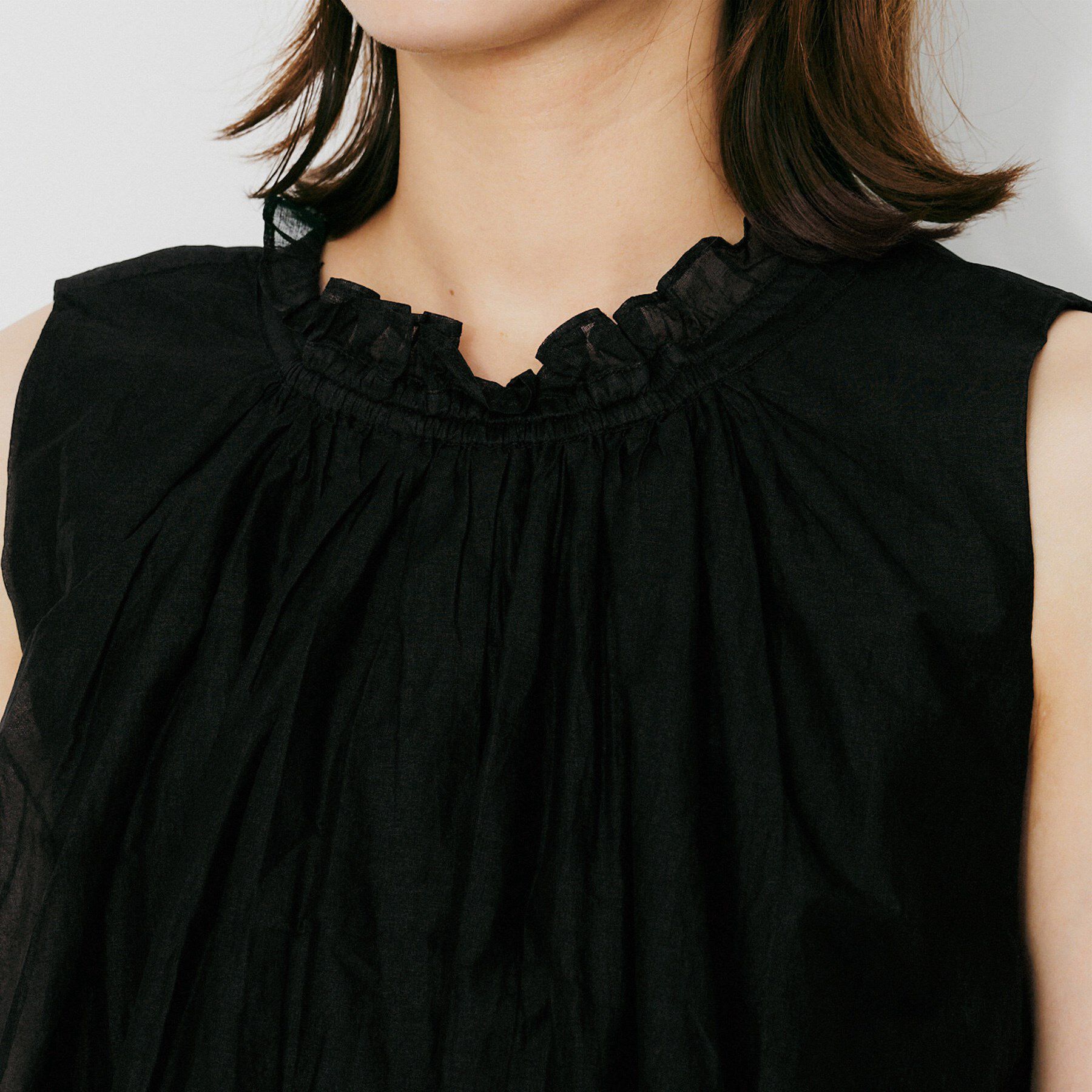 UNTITLED「【MARILYN MOON】シアースターチドコットンギャザーブラウス」|シャツ・ブラウス|