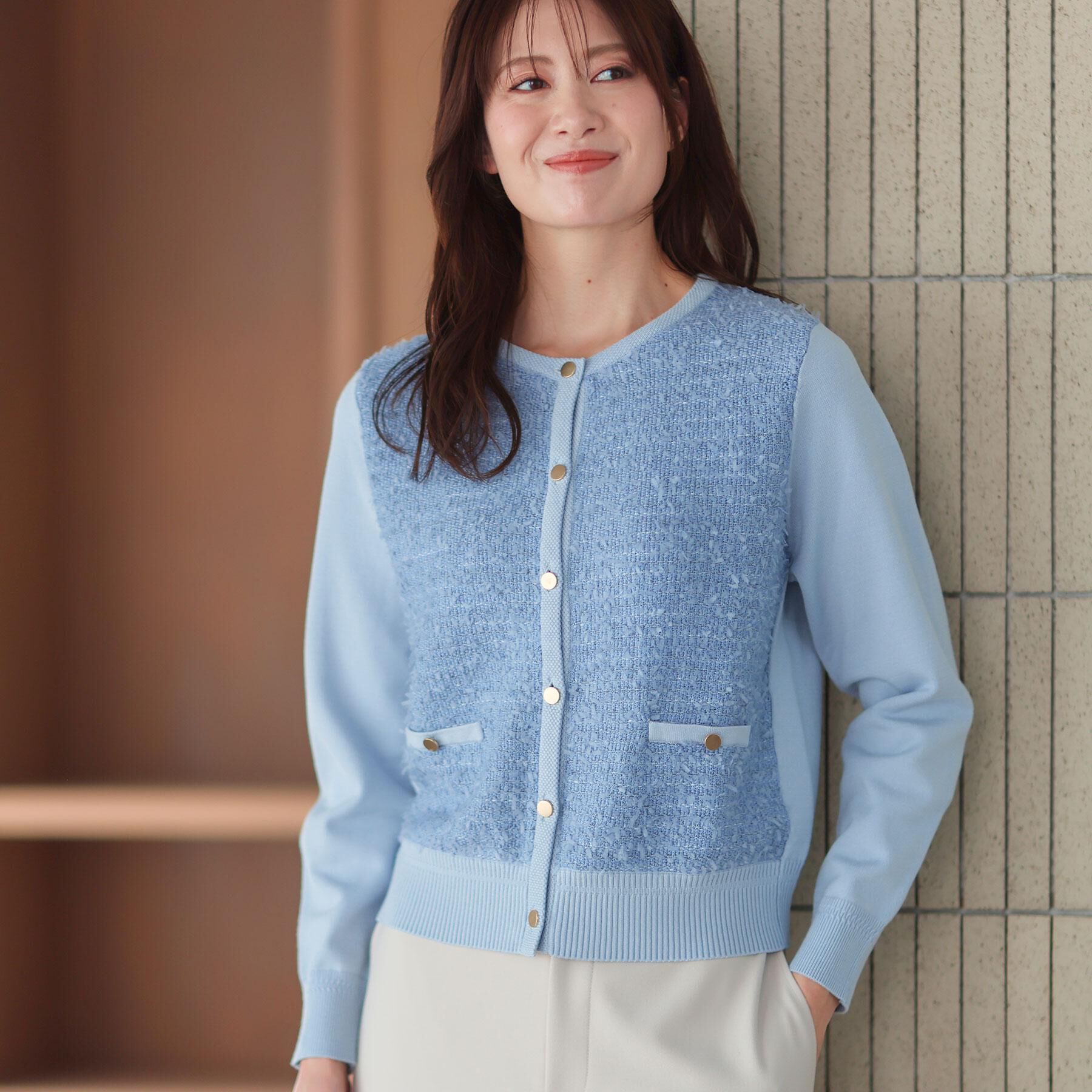 Reflect「【着映え◎】ツイード風ニットカーディガン」|カーディガン|