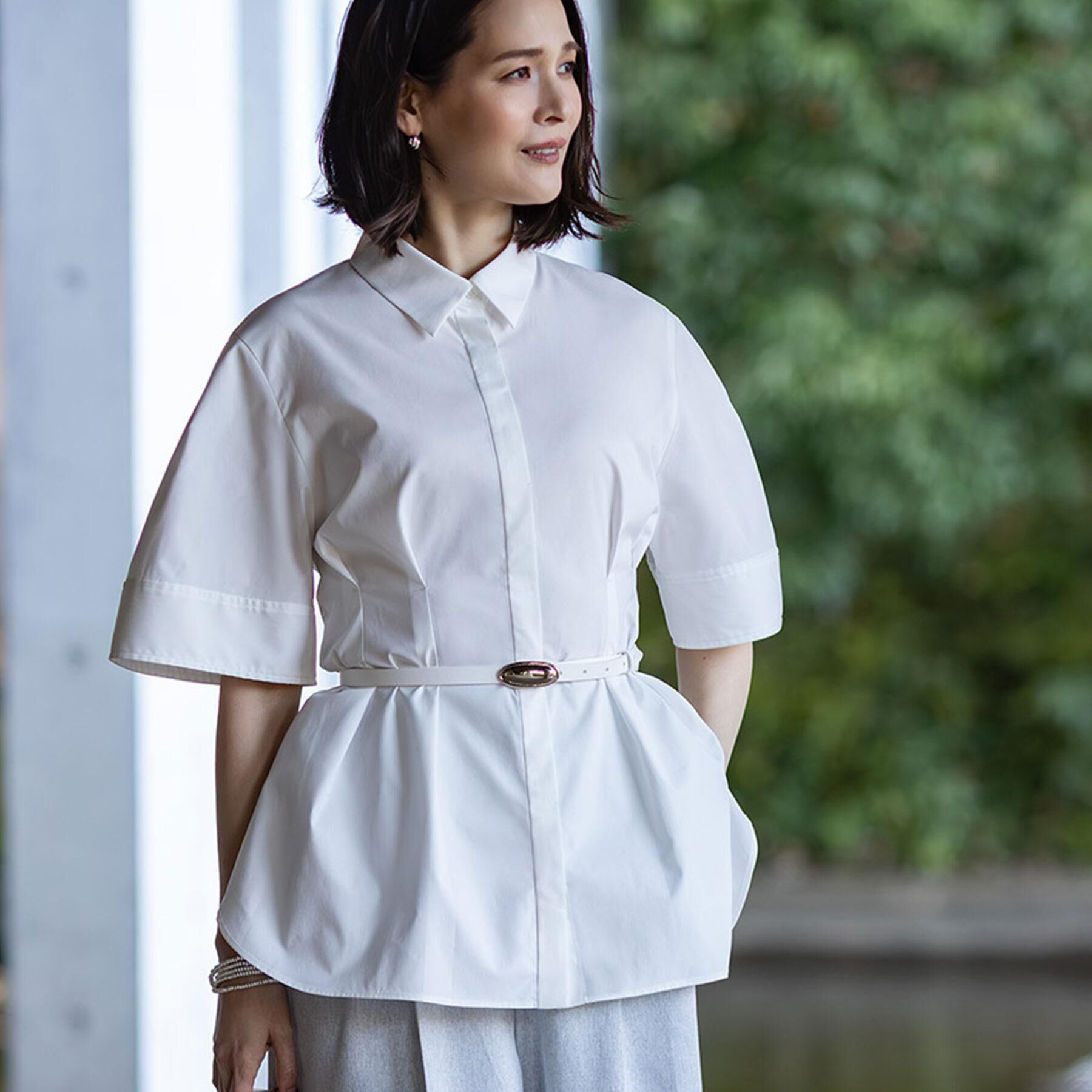 Reflect「ボリュームスリーブシャツブラウス」|シャツ・ブラウス|ホワイト(001)