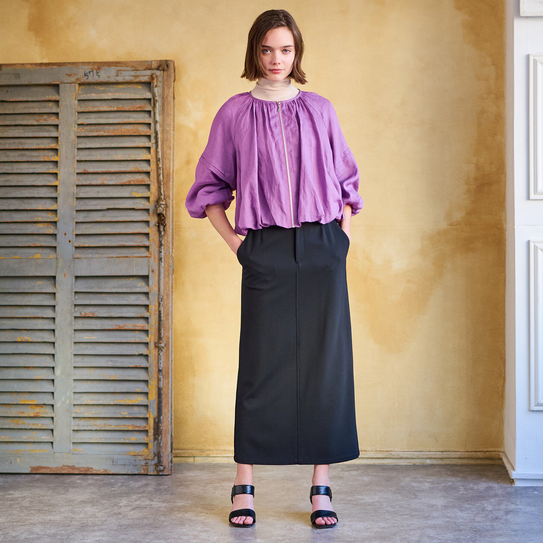 DRESSTERIOR「【洗える/リネン100％】ウォッシャブルペーパーリネンブルゾン」|ブルゾン・スタジャン|